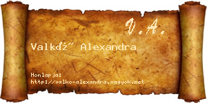 Valkó Alexandra névjegykártya