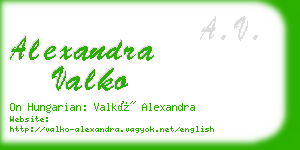 alexandra valko business card